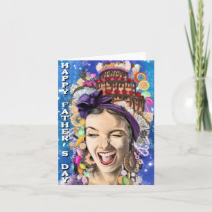 Father's Day Card with Playful Woman - Funny