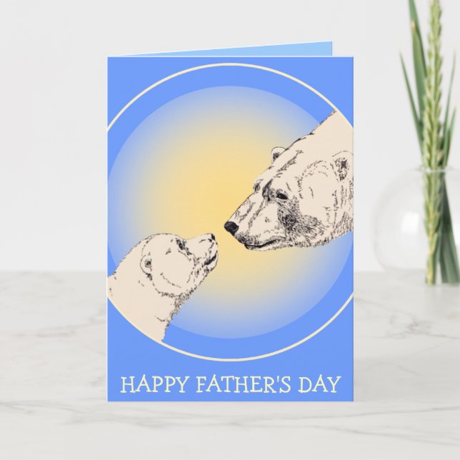 Father's Day Cards Polar Bear Greeting Card (Front)
