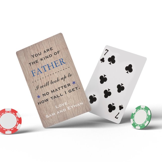 Father's Day Cards with Sentimental Quote (Poker playing cards with sentimental quote for dad.)