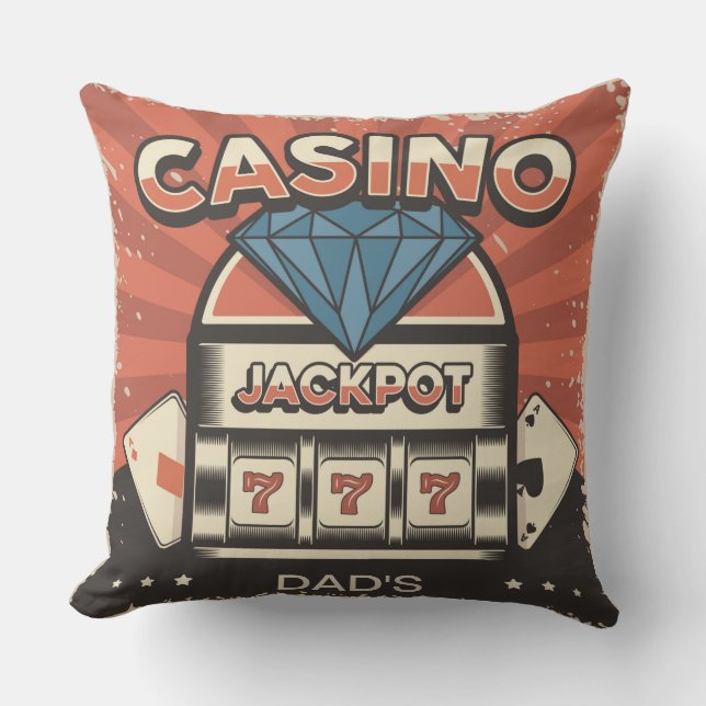 Fathers Day Casino Jack Pot Cushion (Front)