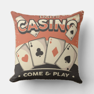 Fathers Day Casino Poker Cards Cushion