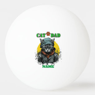 Father's Day - CAT DAD. Editable name/message Ping Pong Ball