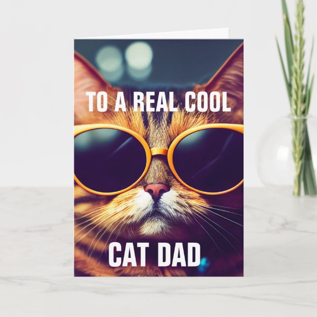 FATHER'S DAY CAT DAD GREETING CARD (Front)