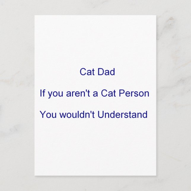 Father's Day Cat Dad Postcard (Front)