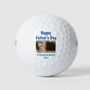 Father's Day Cat Dad World's Best Ever Pet Photo Golf Balls