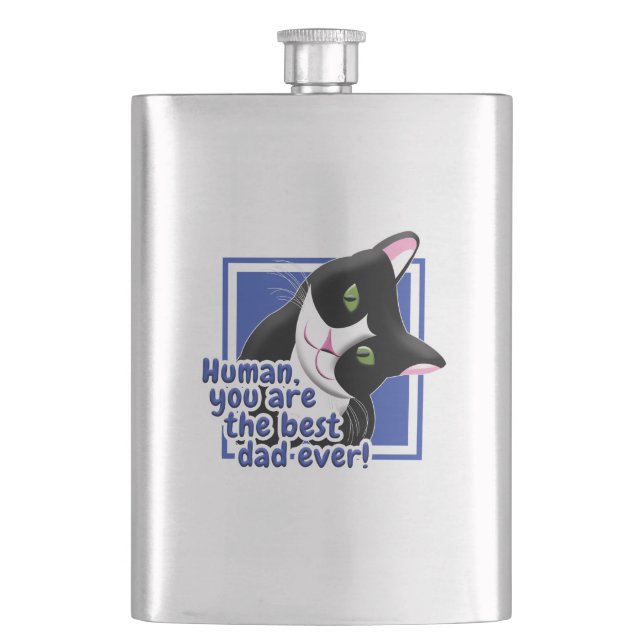Father's Day Cat Hip Flask (Front)
