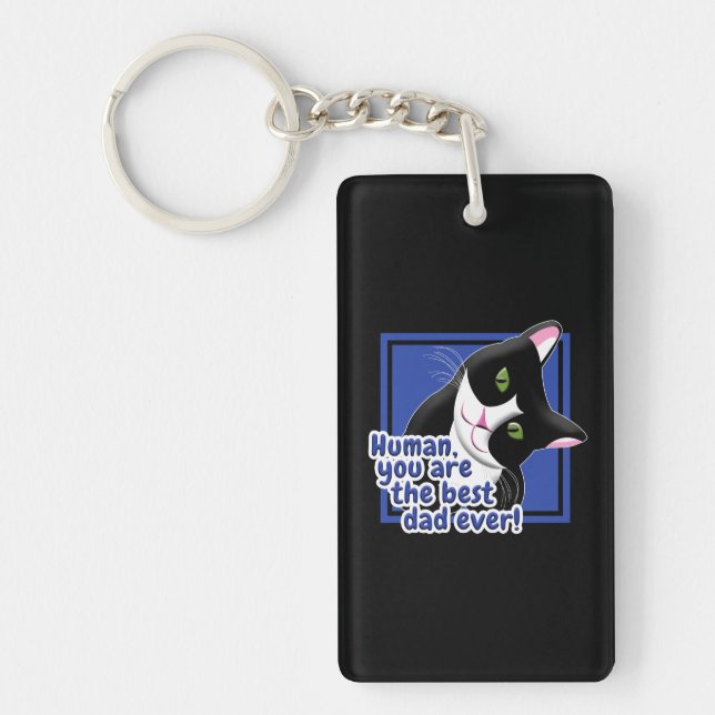 Father's Day Cat Key Ring (Front)