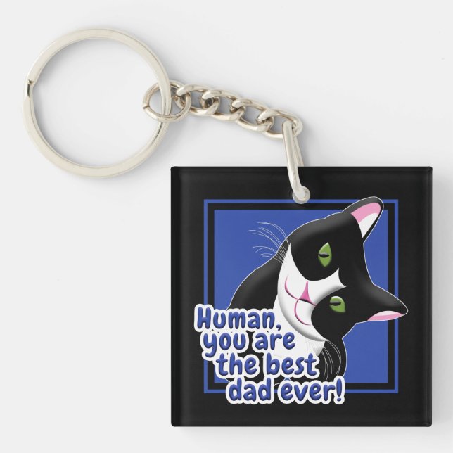 Father's Day Cat Key Ring (Front)