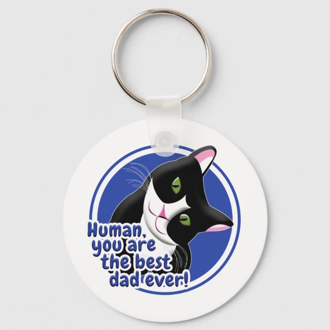 Father's Day Cat Key Ring (Front)