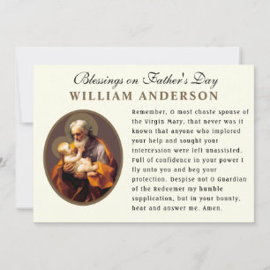 Father's Day Catholic Memorare Prayer Card