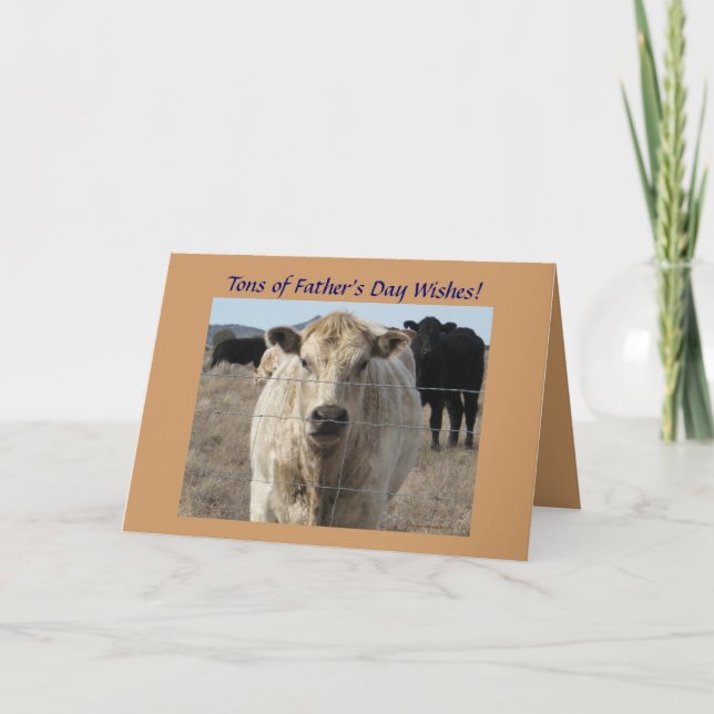 Father's Day Cattle - Ranch or Farm Card (Front)