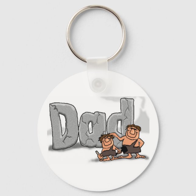 Fathers Day Caveman Dad Key Ring (Front)