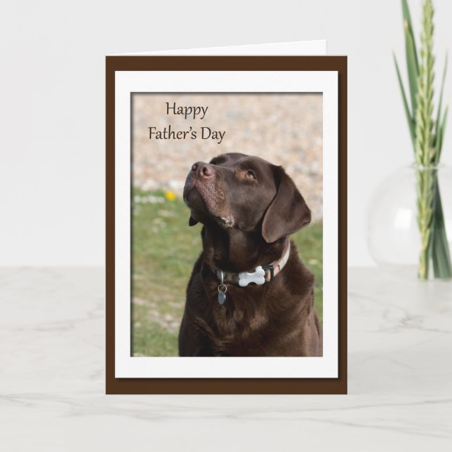 Father's Day Chocolate Brown Labrador Dog Card (Front)