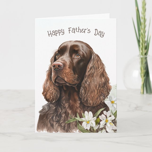 Father's Day Chocolate Cocker Spaniel  Card (Front)