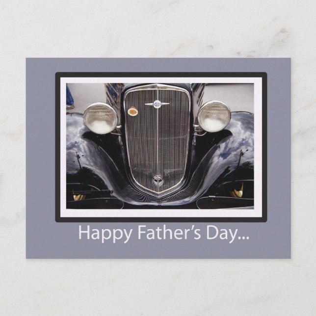 Father's Day Classic Car Postcard (Front)