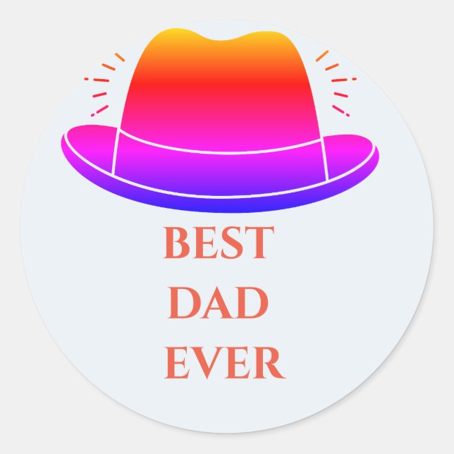 Fathers day  classic round sticker (Front)