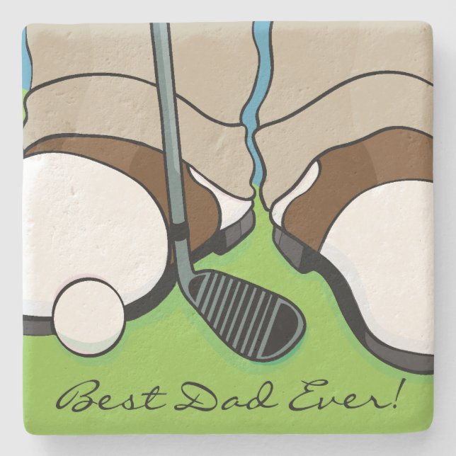 Father's Day Coaster "Golfer on the Green" (Front)