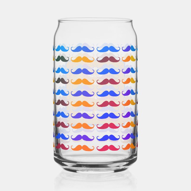 Father's Day Coloured beards Custom Names & Messag Can Glass (Front)