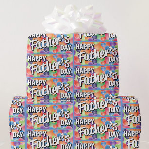 Father's Day Colourful Heart Toss Fun Gift Wrapping Paper