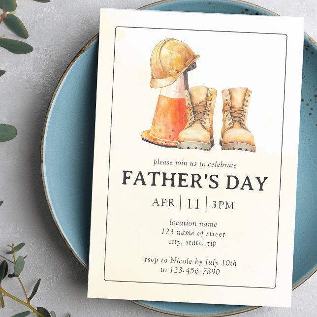 Father's Day Construction Theme Party Invitation (Creator Uploaded)