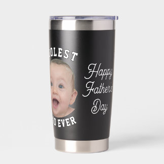 Fathers Day Coolest Dad Ever Baby Face Photo Cool Insulated Tumbler