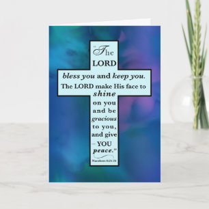 Father's Day Cross with Scripture Blessing on Blue Card