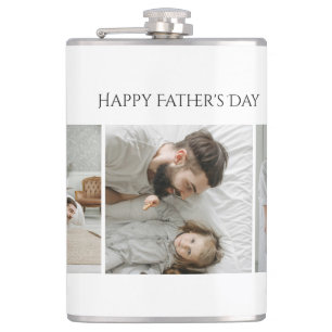 Father's Day – Custom 3 Photo & Text    Hip Flask