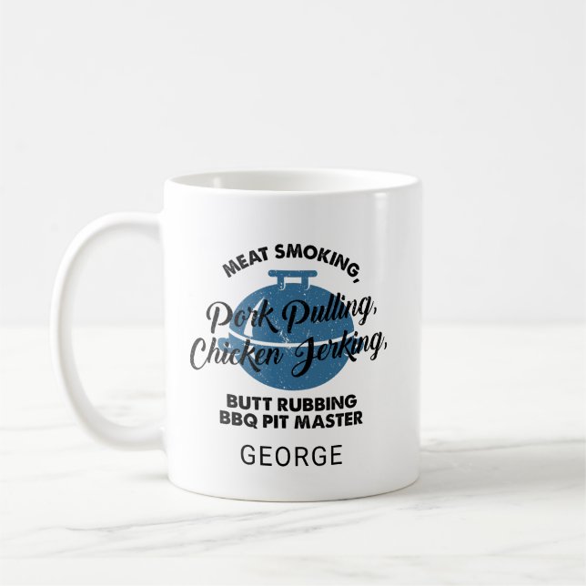 Fathers Day Custom BBQ Dad Personalised Coffee Mug (Left)