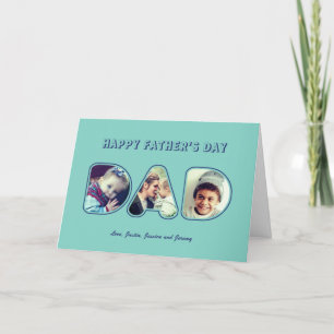 Father's Day Custom Photo Alphabet Letter Word Dad Holiday Card
