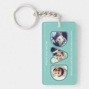 Father's Day Custom Photo Alphabet Letter Word Dad Key Ring