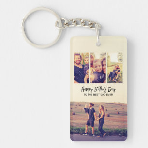 Father's Day Custom Photo Collage Best Dad Ever Key Ring