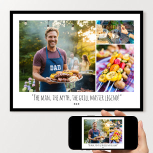 Father's Day Custom Photo Collage Quote Modern Poster