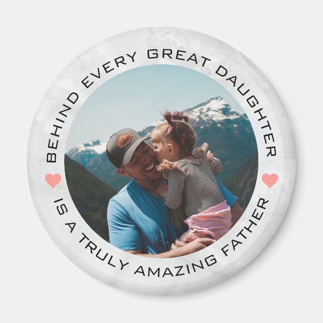 Father's Day Custom Photo Hearts Magnet (Front)