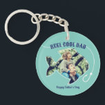 Father's Day Custom Photo Reel Cool Fishing Dad Key Ring<br><div class="desc">Personalised Father's Day gift for your dad to celebrate Father's Day. Whether it's for a new dad, stepdad, old and classic dad, or dad-to-be, the custom text function will get you covered. You can change the text to your desired wording and upload your own custom photo. Get something memorable and...</div>