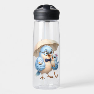 Father's Day Cute Bird Clear Water Bottle