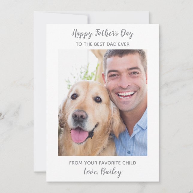 Father's Day Cute Personalised Dog Dad Pet Photo Holiday Card (Front)