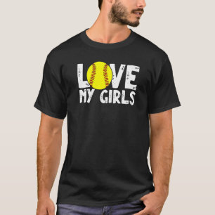 Fathers Day Cute Softball Mum And Dad Love My Girl T-Shirt