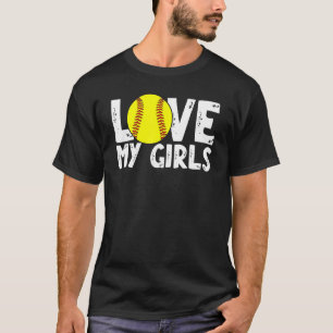 Fathers Day Cute Softball Mum And Dad Love My Girl T-Shirt