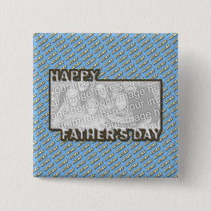 Fathers Day CutOut ADD YOUR PHOTO Polka Dot Father 15 Cm Square Badge