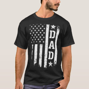 Fathers Day Dad Aamerican Flag Patriotic Men T-Shirt