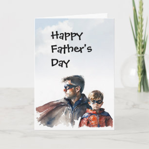 Father's Day Dad and Son as Batman Father's Day Card