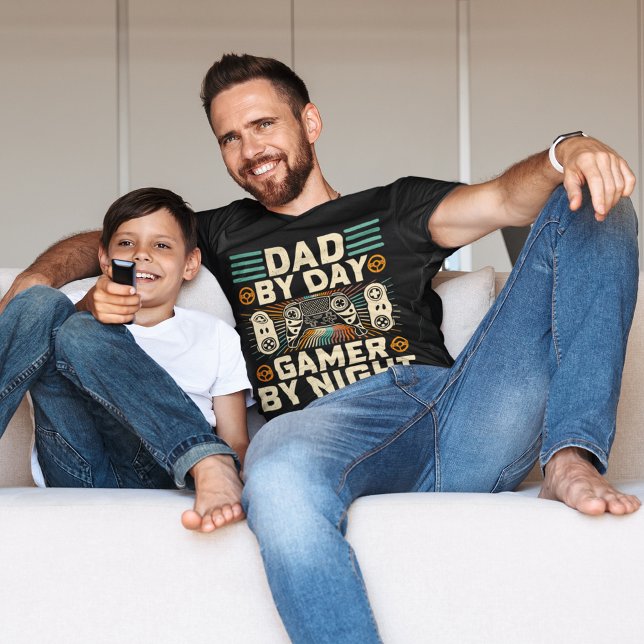 Father's day Dad by day Gamer by night  T-Shirt (Father's day Dad by day Gamer by night T-Shirt)