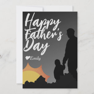 fathers day dad & daughter silhouette holiday card