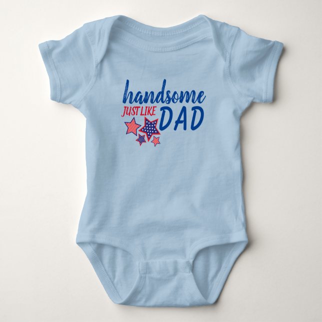 Father's Day Dad Fourth of July Summer Baby Bodysuit (Front)