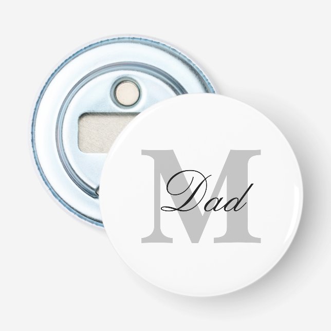 Father's Day Dad Monogram Initials Custom Gifts Bottle Opener (Front)