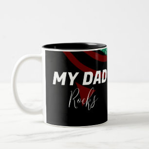 Father's Day Dad Music Rock Two-Tone Coffee Mug