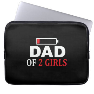 Father's Day Dad Of 2 Girls Laptop Sleeve