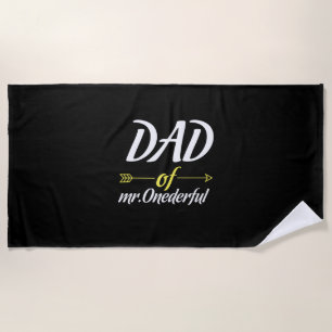 Father's Day Dad Of Mr Onederful Beach Towel