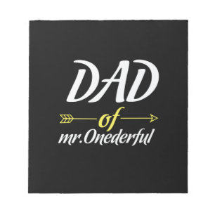 Father's Day Dad Of Mr Onederful Notepad