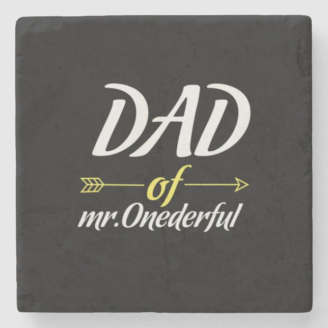 Father's Day Dad Of Mr Onederful Stone Coaster (Front)